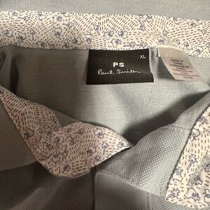 Paul Smith Sky Blue Shirt with Patterned Collar